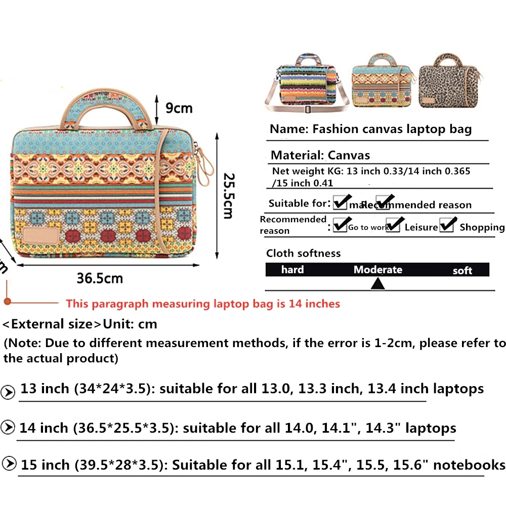 Модная холщовая Портативная сумка для ноутбука 13 14 15 дюймов унисекс для ноутбука