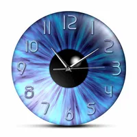 Blue Evil Eye Iris Pupil Printed Wall Clock For Eye Clinic Optician Artwork Decor Silent Wall Watch Eye Doctor Optometrist Gift 1