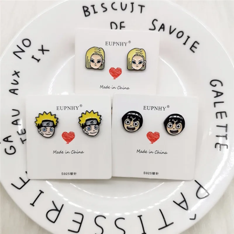 EUPNHY, 1 пара, серьги с аниме Наруто для женщин, гипоаллергенные Мультяшные серьги с эмалью, ювелирные изделия, подарки