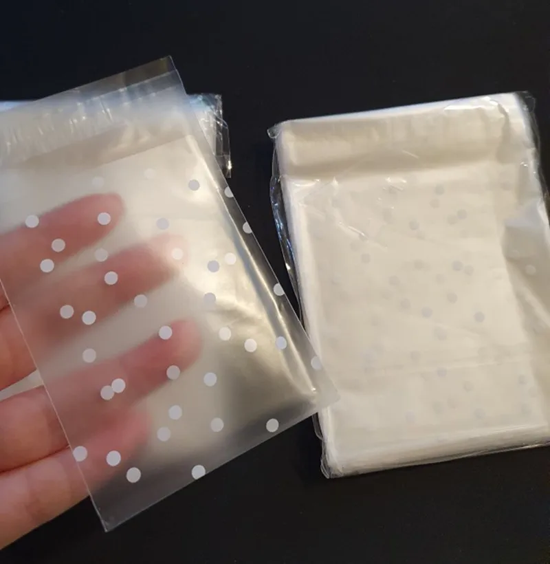 Plastic Food Storage Bags Transparent Dot Ziplock Fresh-Keeping Dustproof Reclosable Sachet Zip Candy Cookie Storage 100Pcs