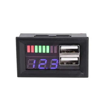 

Blue LED Digital Display Voltmeter Mini Voltage Meter Volt Tester Panel For DC 12V Cars Motorcycles Vehicles USB 5V2A output