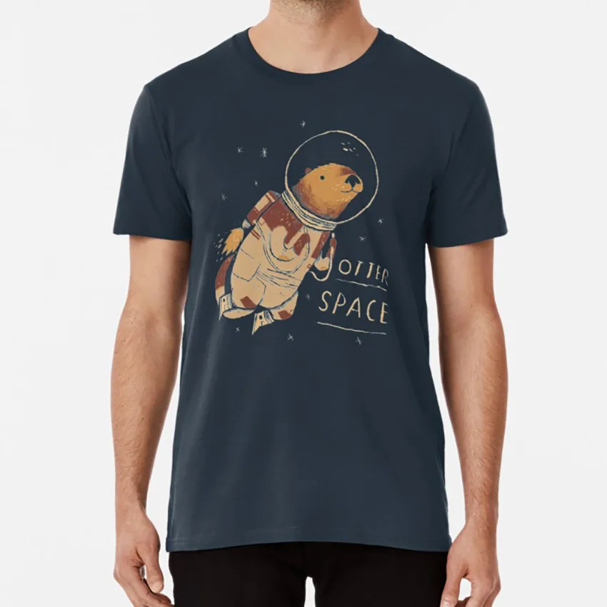Otter space футболка otter забавная Юмористическая шутка Цитата типография geme  | Отзывы и видеообзор