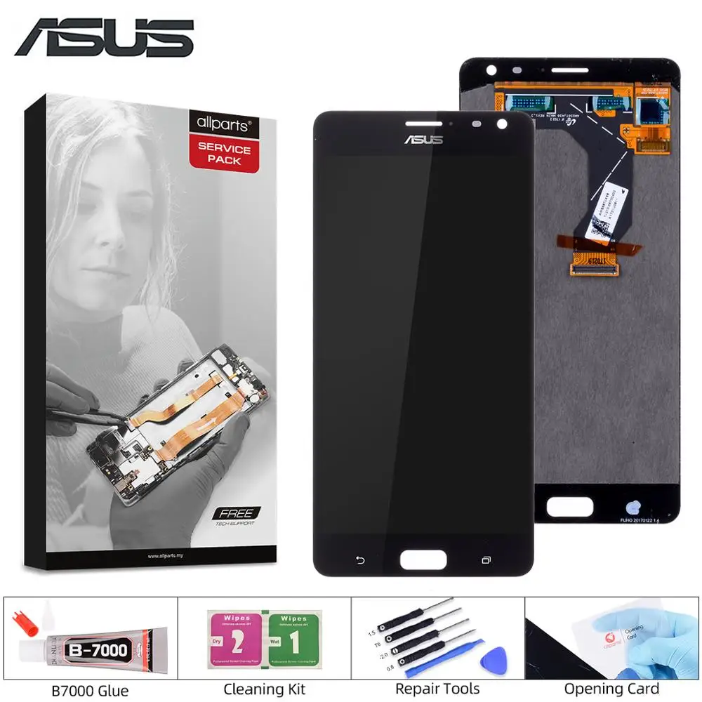 Дисплей для ASUS ZS571KL LCD в сборе с тачскрином на рамке черный