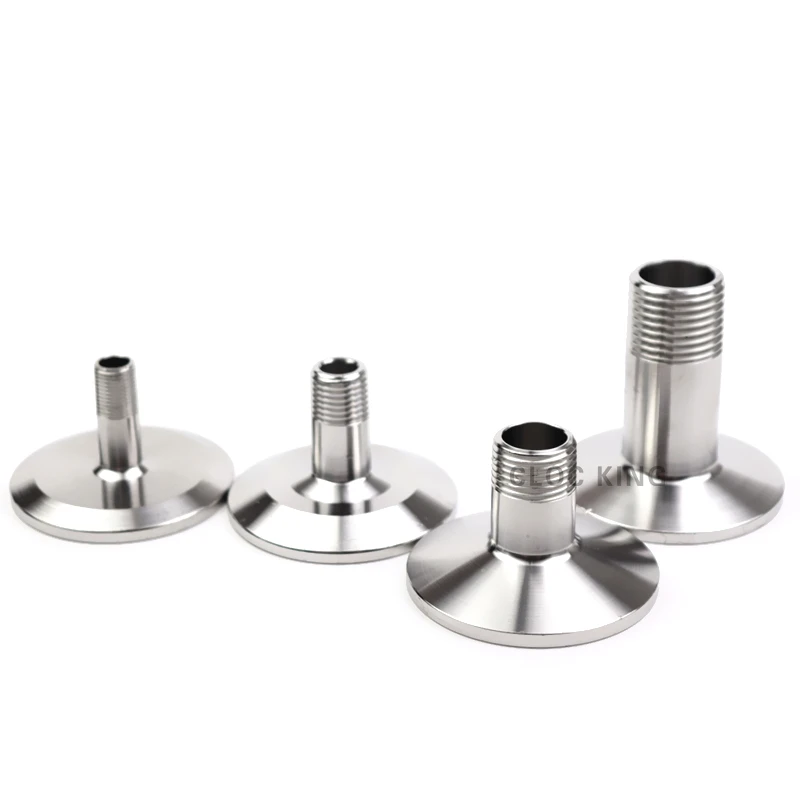 1pcs 1/8" 1/4" 3/8" 1/2" 3/4" 1" BSPT Male x 1.5" 2" Tri Clamp Thread Ferrule Coupler SS304/316L Stainless Sanitary for Pipe Fitting,Water Pipe Fitting,Hose Pipe Fitting,Tee Adapter