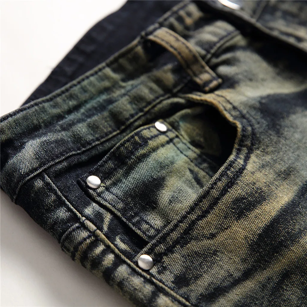 Jeans Retro Nostalgia Straight Denim Jeans Men Plus Size 28-42 Casual Men Long Pants Trousers Fashion Biker Jean 10.21