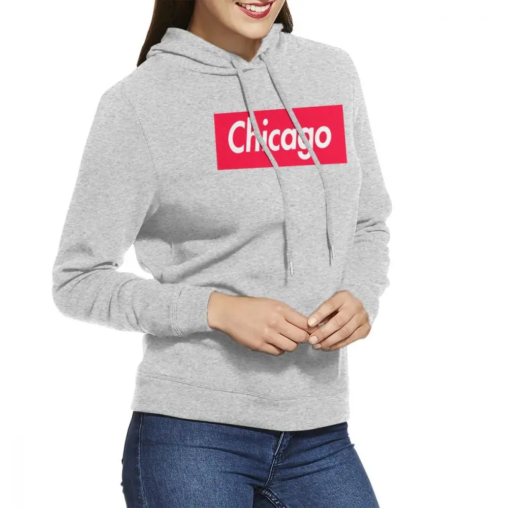 Chicago Red Box стильные женские толстовки пуловер с длинными рукавами Повседневная хлопковая толстовка