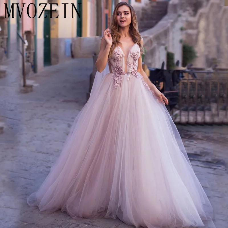 

Charming A-Line Evening Dresses Long Tulle 2019 Lace Appliques Formal Dress Floor Length Evening Gowns robe de soiree
