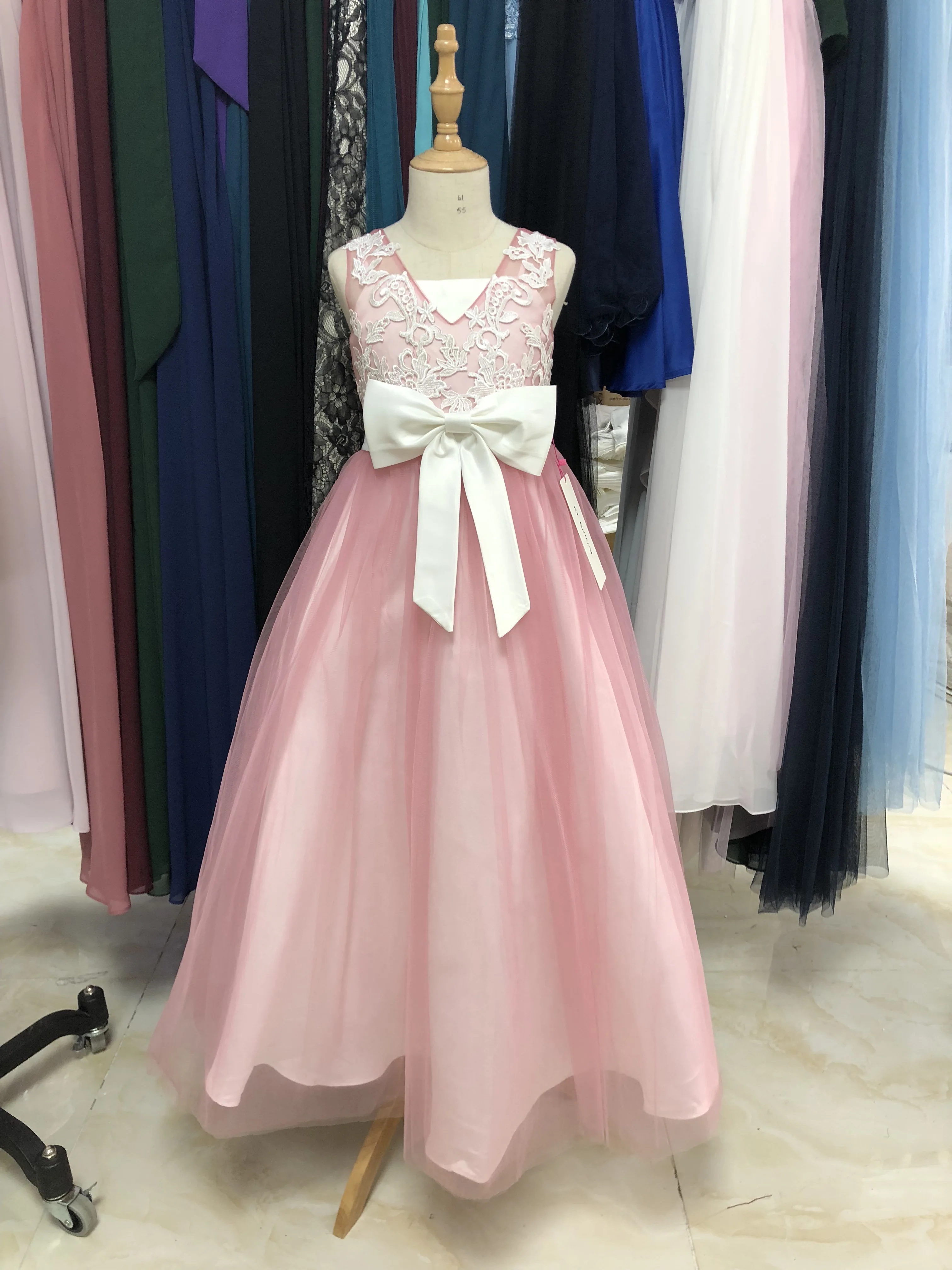 Новинка года; красивое кружевное шифоновое платье розового цвета с цветочным узором для девочек; mocini портной