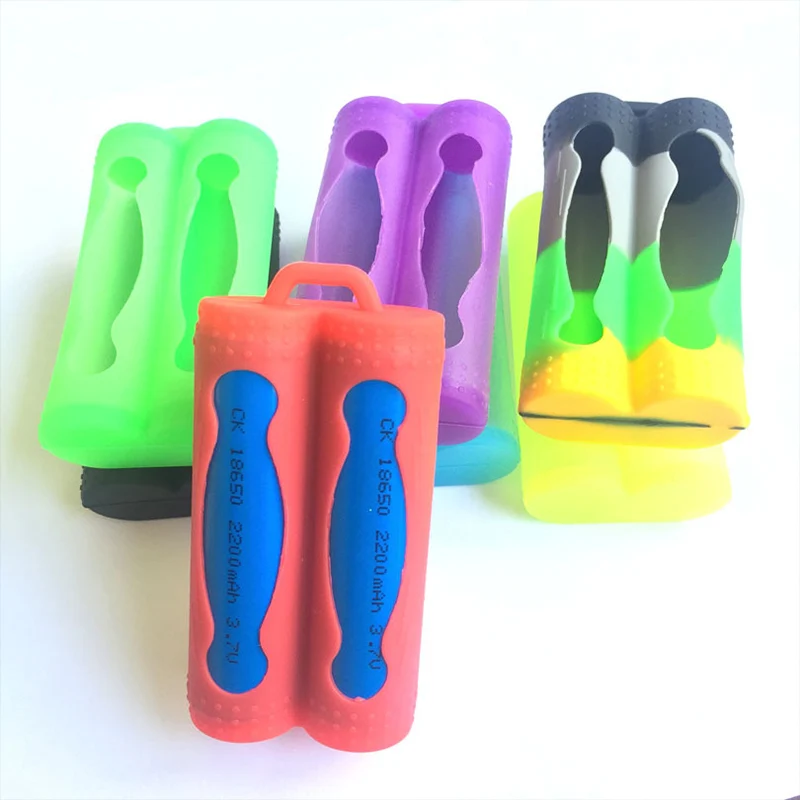 Double Battery Silicone Sleeve Cover Case For 18650 Battery Protective Bag Pouch Storage Box Silicone Shockproof Case