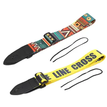 

Polyester Guitar Belt Yellow/Red Adjustable Guitar Straps with PU Leather Ends for Guitar Stringed Instruments Parts