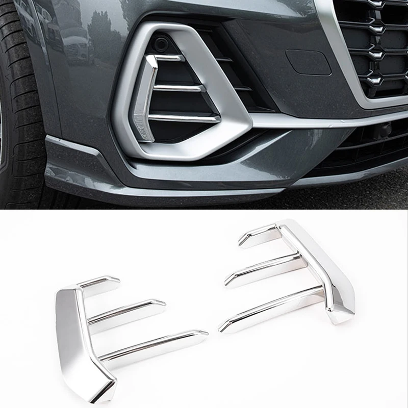 

4 шт., хромированные наклейки на переднюю противотуманную фару для Audi Q3 F3 2019 2020