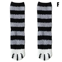 Новинка, женские плюшевые носки из кораллового флиса, женские носки, осенне-зимние носочки с рисунком кота, носочки с рисунком когтей, милые толстые теплые носки-тапочки для сна