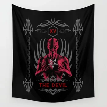 

The Devil Tarot Card Tapestry Wall Hanging Wall Decor Bedspread Coverlet Wall Art Bedding Sheet Throw Towel Window Curtain