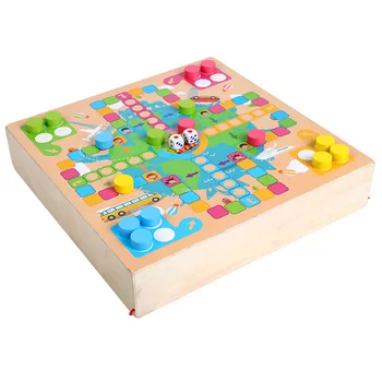 

Early Learning Children Wooden Toys Pull Ball Game & Flying Chess Game Funny Parent-child Party Toy