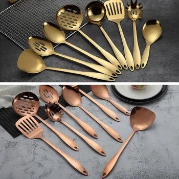 

Newest 1pc Titanium Stainless Steel Cooking Tools Spoon Shovel Cookware Kitchen Tools Spatula Ladle Kitchenware series Hot Sale