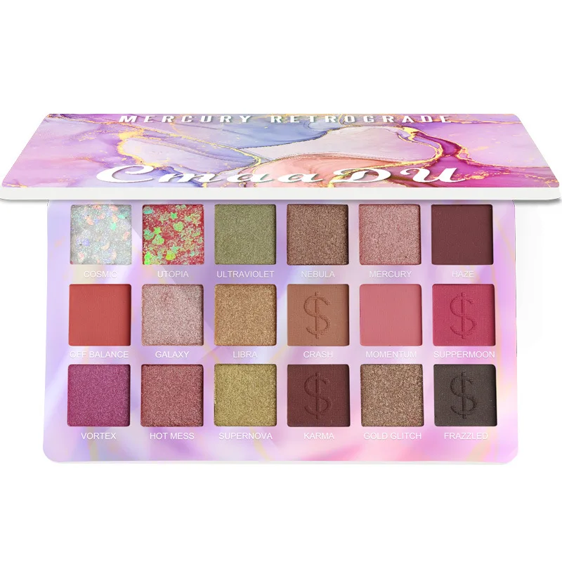 18 Color Professional Soft Glam Matte Nude Shining Eyeshadow Palette Lasting Waterproof Smokey Glitter Eye Shadow Palette Powder