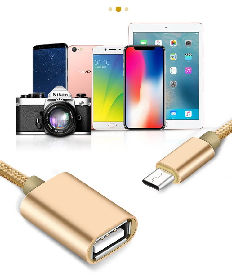 Металлический корпус Micro USB OTG кабель адаптер для Xiaomi Redmi Note5 Micro USB разъем для huawei планшета Android USB 2,0 OTG адаптер