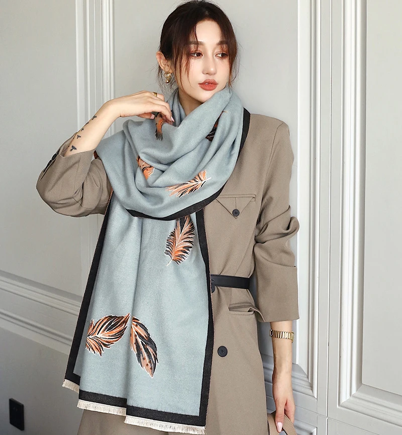 

Женский кашемировый шарф 65*180 см, однотонные толстые теплые повседневные зимние шарфы для женщин, хиджабы, шали из пашмины, женские шарфы с кисточками