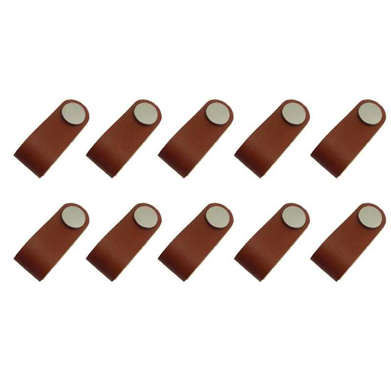

10Pcs Cabinet Handles Handmade Leather Dresser Drawer Knobs Pulls Door Handle Kitchen Pulls Knob