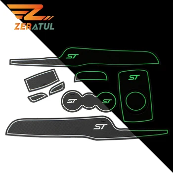 

Zeratul for Ford Fiesta 2009 - 2016 9Pcs/set Car Door Groove Mat Gate Slot Pad Non-slip Mat Cup Holder Floor Mats Interior