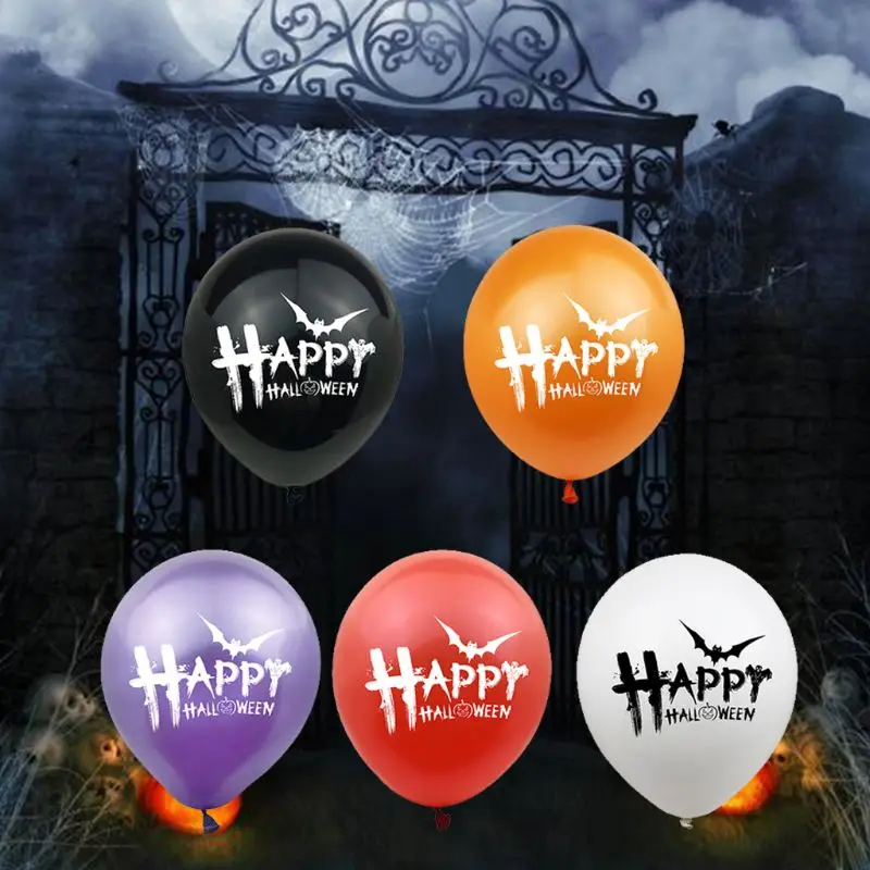 

10PCs 12In Multi Latex Balloon HAPPY HALLOWEEN Spider Terror Pure Color Party Decoration Suppliesï¼ŒOrange