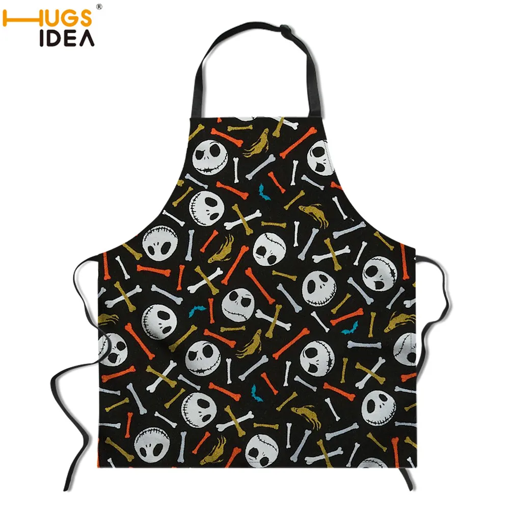 HUGSIDEA the Nightmare Before Christmas Print Kitchen Sleeveless Apron Chef Cooking Accessories Apron Cool BBQ Oil Proof Apron