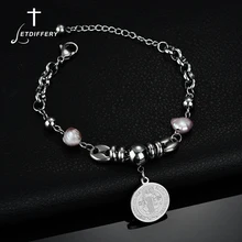 Letdiffery Сан Бенито имитация жемчуга бусины браслеты никогда не выцветает нержавеющая сталь свадебные украшения юбилей подарки