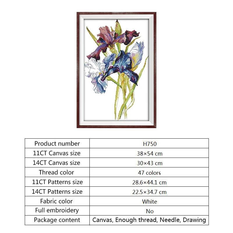 Joy Sunday Счетный Набор для вышивания крестиком цветы Ирис узоры 14ct 11ct DMC DIY ремесла Печатный холст вышивка крестиком для рукоделия