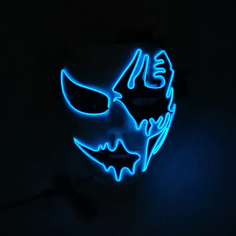 

New Style EL Cold Light Mask Hand-Painted LED Handsome Boy Marshmello Mask COS Halloween Ball Props