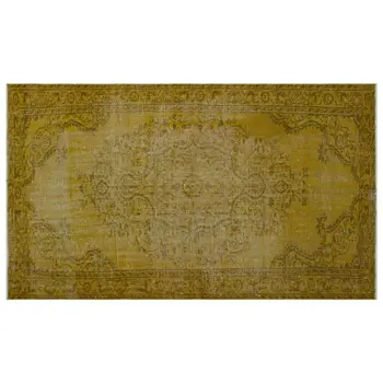 

Handmade Yellow Vintage Overdyed Turkish Area Rug 157x273 Cm-5'2''X8'11''