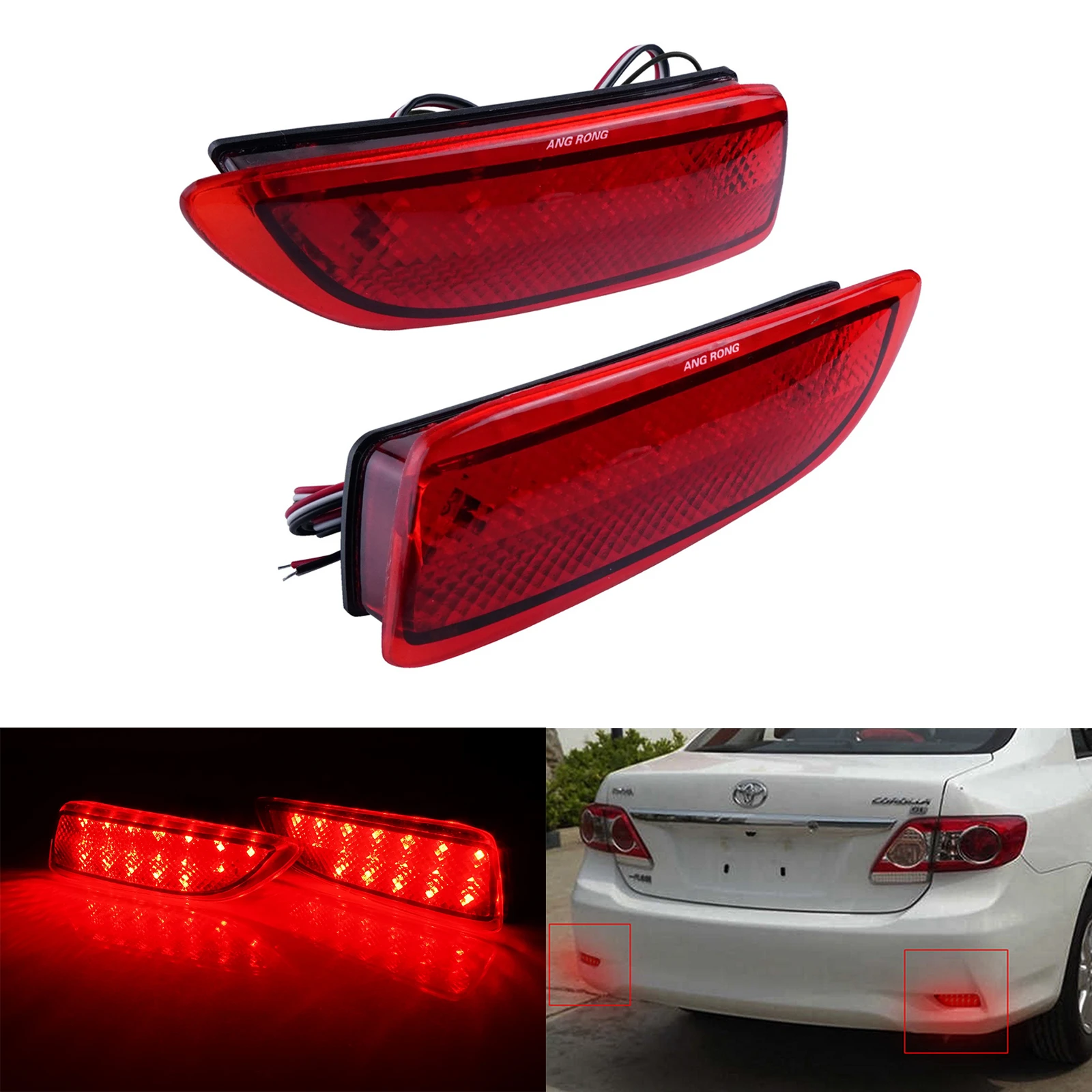 2Pc LED Red Flash Strobe 7443 7440 Brake Stop Light for Toyota Corolla 2009-2019