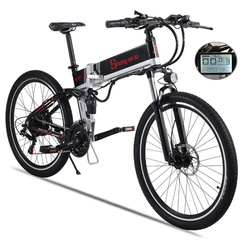 Top New electric bicycle 48V500W assisted mountain bicycle 50KM super large lithium battery 48V10.4AH electric bicycle Ebike Moped 0