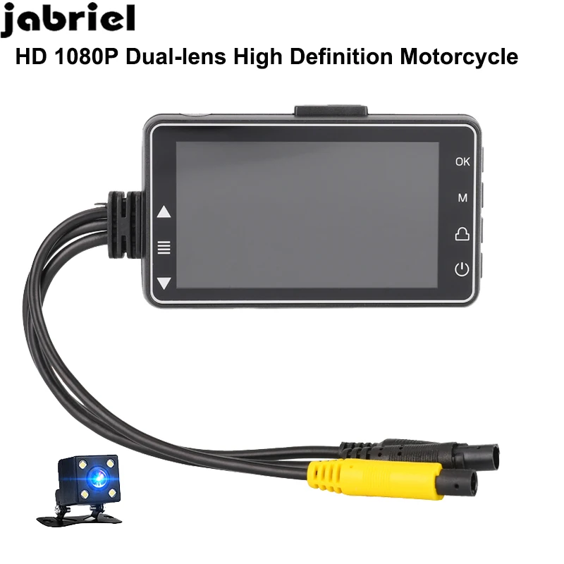 Jabriel Autocycle мотоциклетная камера HD 1080P двойной объектив высокой четкости мотоциклетный рекордер Dash камера водонепроницаемый объектив Быстрый просмотр