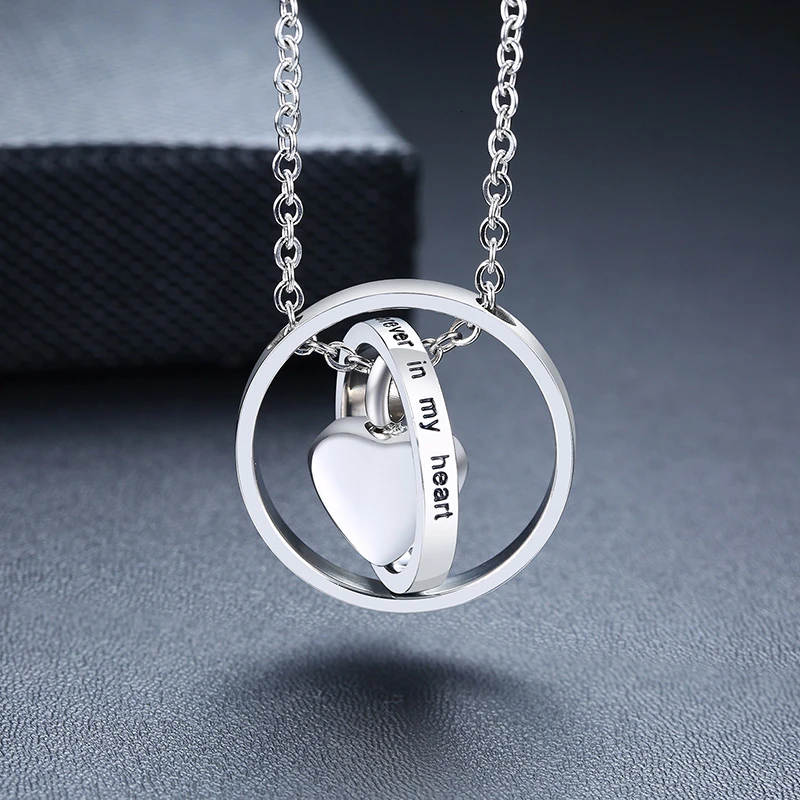 Vnox для мужчин и женщин ожерелье с кремационной урной ювелирной гравировкой "больше не на моей стороне навсегда в моем сердце" Кулон Шарм подарки на память