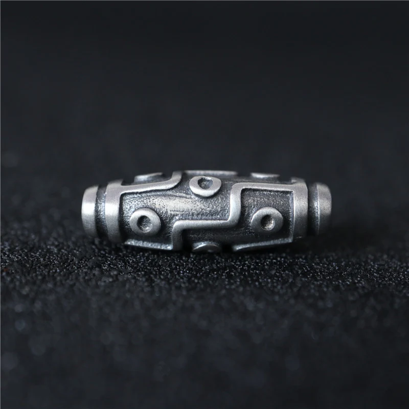 Günstig 100% 925 silber 9 augen DZI Perlen Thai Silber Glück Symbol Tibetischen DZI Perlen Sterling Gute Luck Perlen DIY Schmuck erkenntnisse Perle