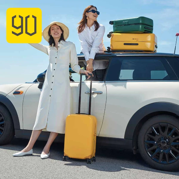 

90 Fun 20/24inch Travel Suitcase 33L/65L Polyester Password Spinner Wheel Carry On Luggage Case - Yellow 24 Inch mala de viagem