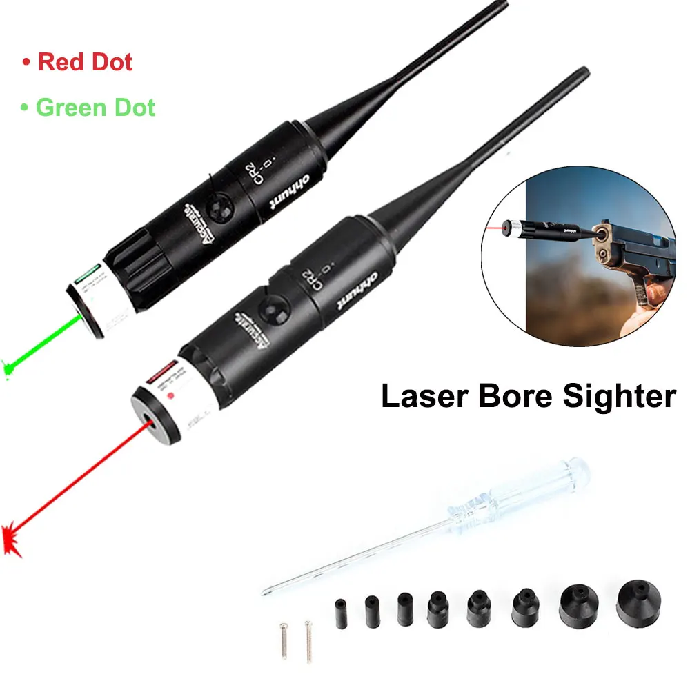 

Tactical Red/Green Dot Laser Bore Sighter Scope Calibrator for .177 to .50 Caliber Handgun Rifle Shotgun Hunting Boresighter