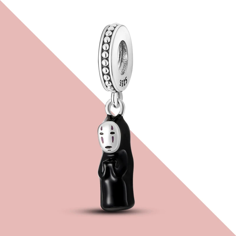 No Face Man Dangle Charms 925 Silver Fit Original Pandora Bracelet DIY Spirited Away Charm Bead For Jewelry Making | Украшения и