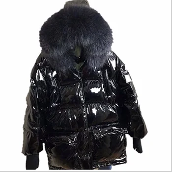 

Women's Winter Oversize Out Coat Mid-long Hooded Thickened Loose White Duck Down Coat Real Marten Fur Collar