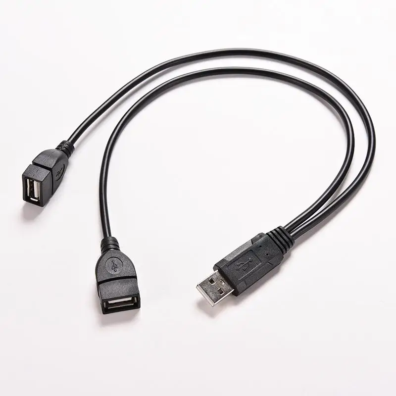 1PC USB 2.0 Extension Cable A 1 Female to 2 Dual USB Male Data Hub Power Adapter Y Splitter USB Charging Power Cable Cord