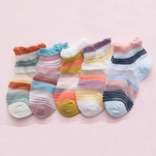 Style 4 S Мода 4/5 пар, детские дышащие впитывающие пот милые хлопковые летние детские мягкие носки-башмачки с мультипликационным принтом - Цвет: Style 4 S