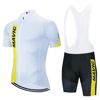 

Mavic cycling jersey set short sleeve men road bike mountain mtb pro team set bicycle cycle clothing Maillot Sponge Pants Pad