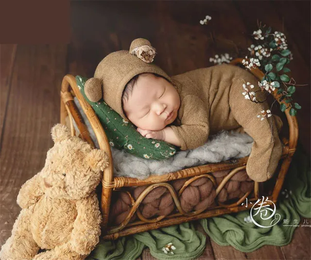 Newborn Photography Props Basket Handmade Vintage Bamboo Chair Baby Boy  Photography Props Newborn Photo Posing Props Infantil - AliExpress