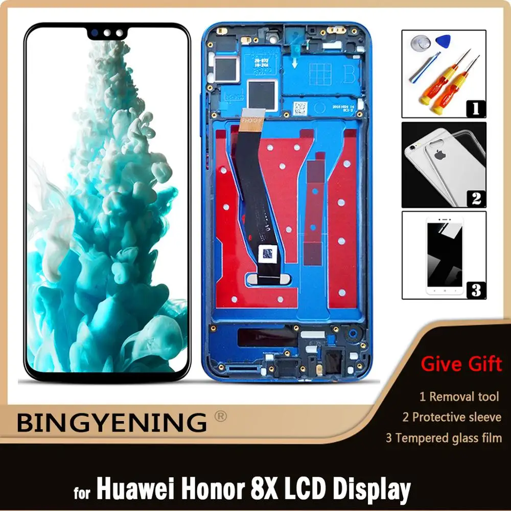 Original For Huawei Honor 8X LCD Display Screen Touch Digitizer Assembly 6.5‘’ 9X Lite/View 10 Lite With Frame Replace | Запчасти для
