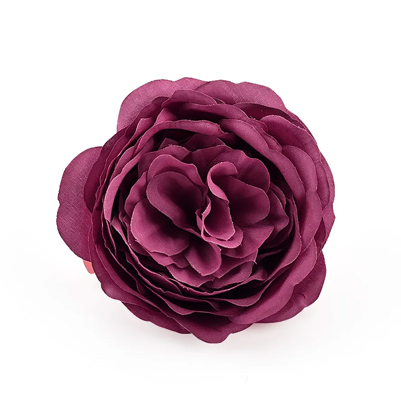 Wine red 3,5 дюймов большие искусственные пионы розы Шелковые головки цветов для свадебного украшения DIY ВЕНОК Скрапбукинг Ремесло поддельные цветы - Цвет: Wine red