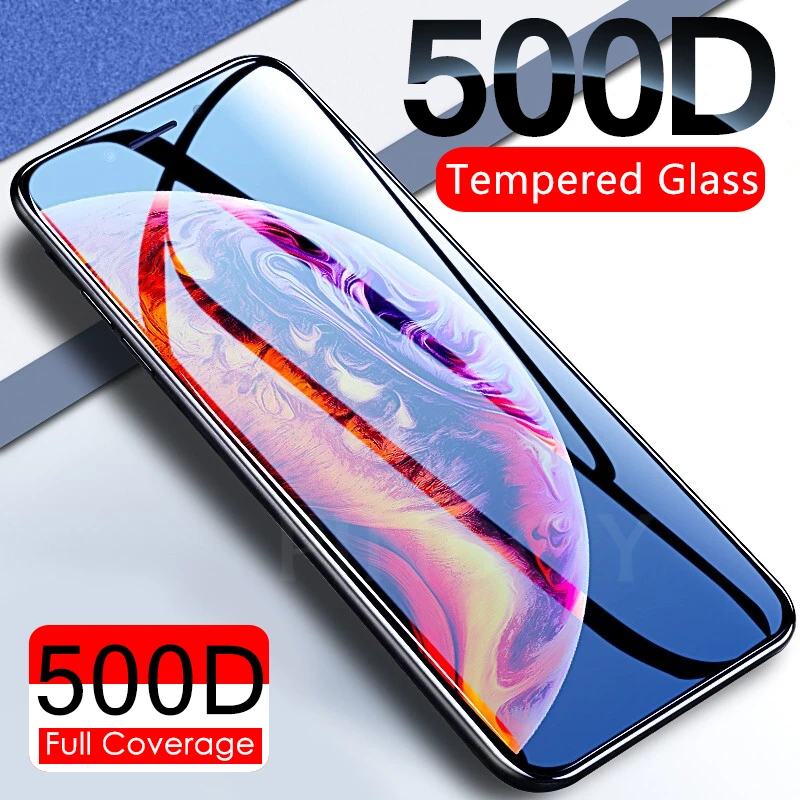 Защитное стекло 500D для iPhone 11 Pro Max с полным покрытием X XS XR экрана iphone 11|Защитные
