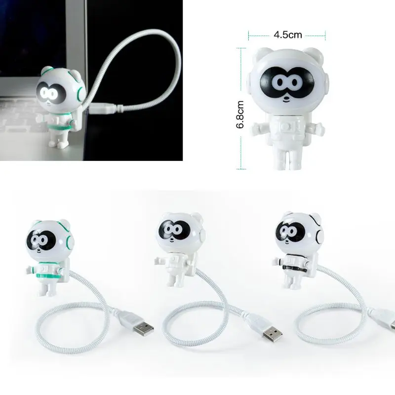 Flexible Cute Panda USB Powered Mini LED Night Light With ON OFF Switch Reading Lamp Bulb for Laptop PC Powerbank Charger