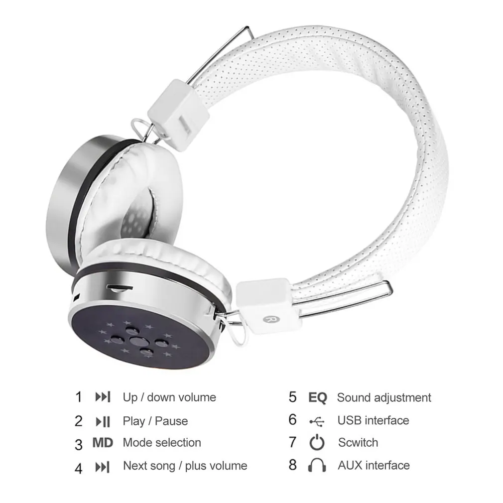 P60 беспроводные наушники Bluetooth наушники 24 часа работы 7 цветов светодиодный свет Поддержка TF карты для мобильного телефона PC tv