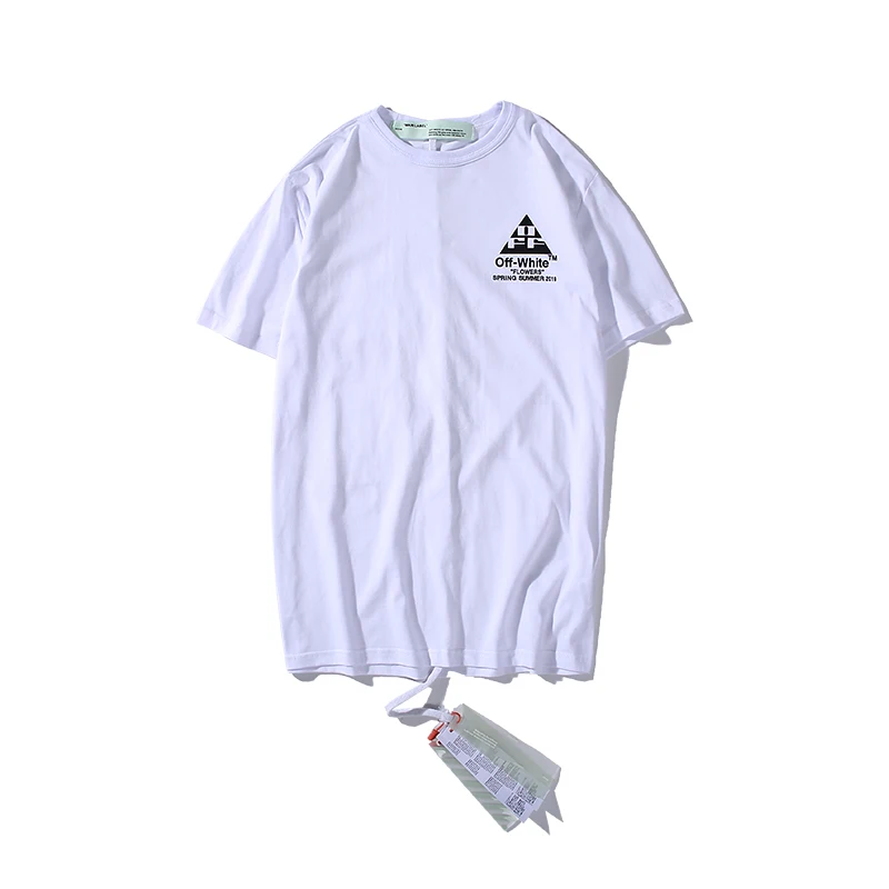 Цветы стрела 19ss Off-White OW для мужчин/женщин унисекс модные парные модели влюбленных хлопок Повседневная футболка с круглым вырезом и коротким рукавом