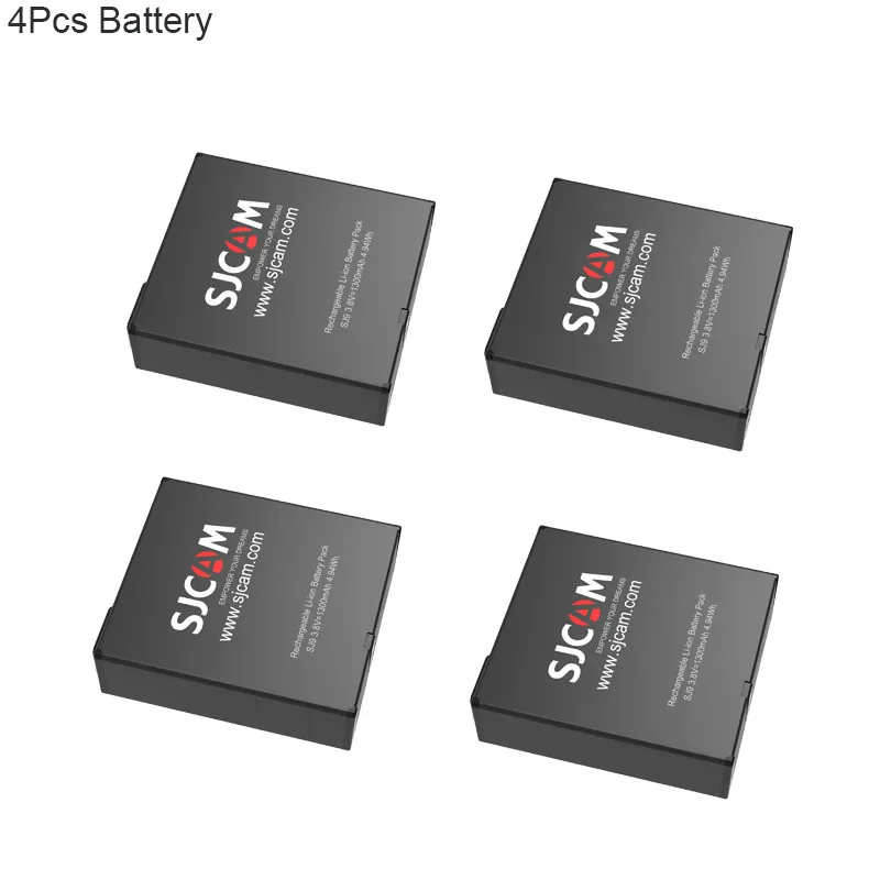 SJCAM SJ9 Strike батарея 1300mAh литий-ионная аккумуляторная батарея для SJ9 Strike/SJ9 Max аксессуары для экшн-камеры - Цвет: 4Pcs Battery